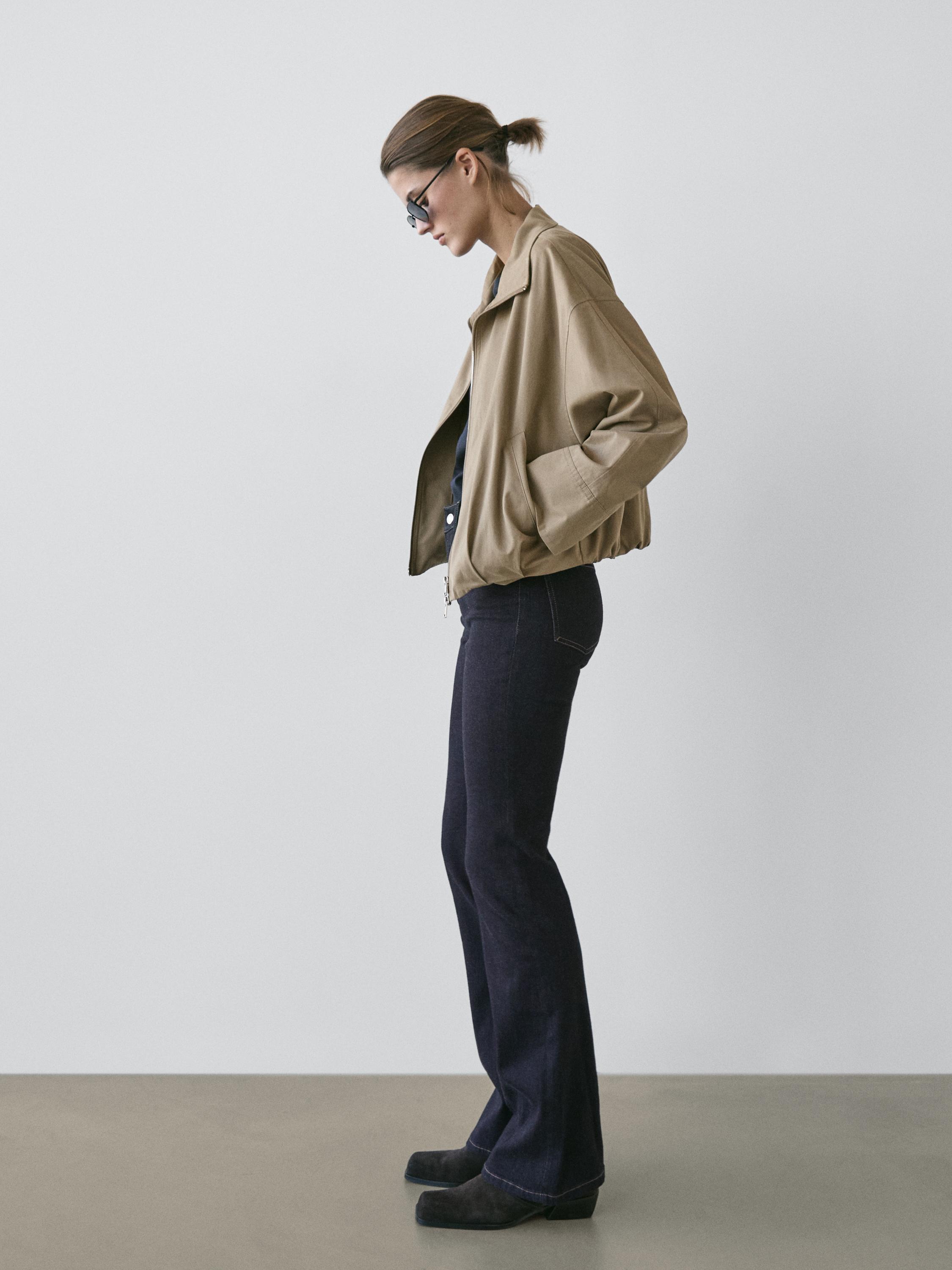High waist bell bottom skinny jeans